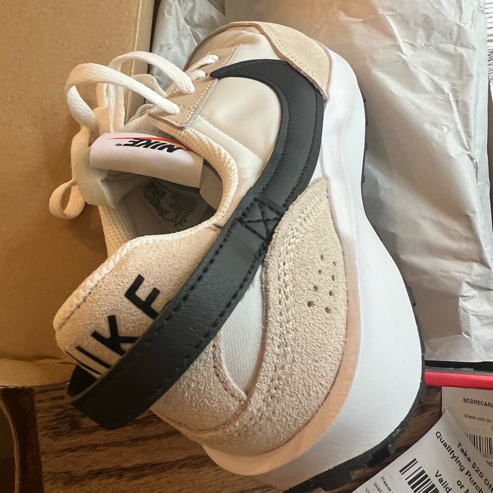 Nike Cream and Black Athletic Shoes